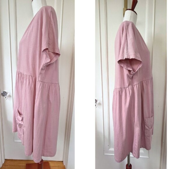 ASOS Pink Button Through Mini Smock Dress with Pockets Size 6 - Picture 5 of 12